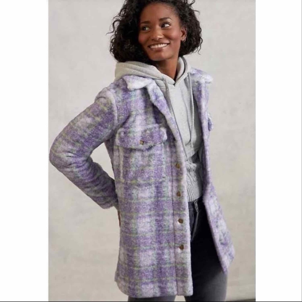 NWT Anthropologie Hutch Donna Plaid Shirt Jacket Shacket